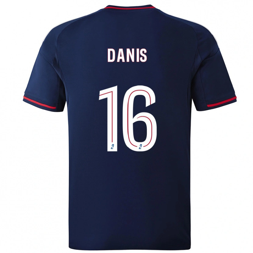 Danxen Niño Camiseta Adrien Danis #16 Azul Marino Rojo 2ª Equipación 2025/26 La Camisa
