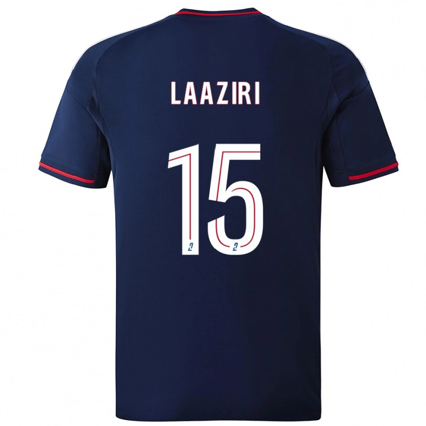Danxen Niño Camiseta Achraf Laâziri #15 Azul Marino Rojo 2ª Equipación 2025/26 La Camisa