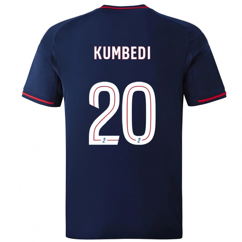 Danxen Niño Camiseta Saël Kumbedi #20 Azul Marino Rojo 2ª Equipación 2025/26 La Camisa