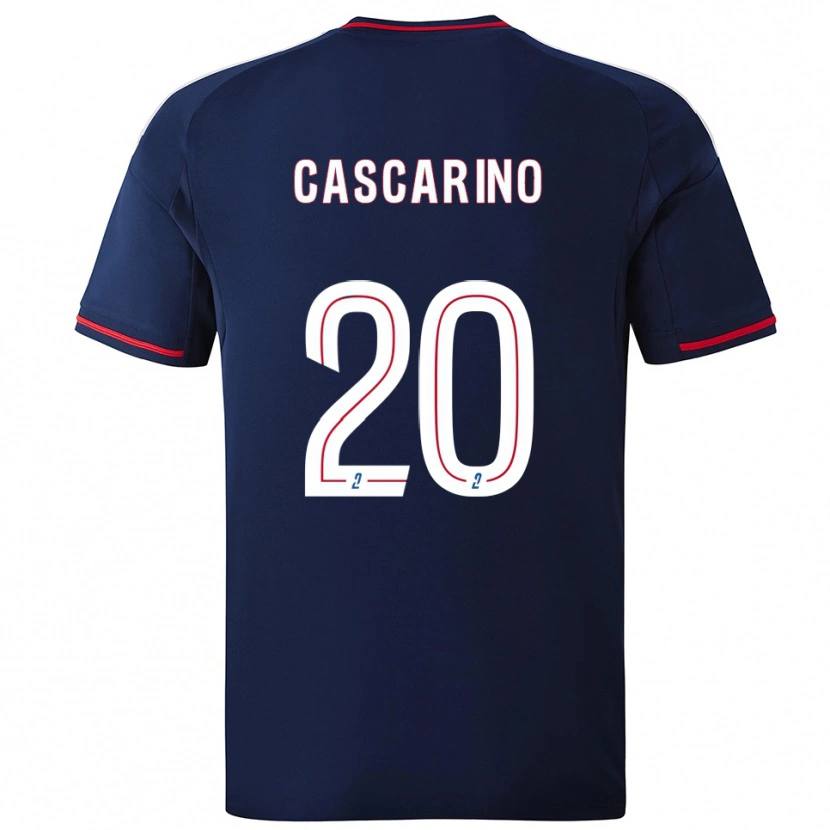 Danxen Niño Camiseta Delphine Cascarino #20 Azul Marino Rojo 2ª Equipación 2025/26 La Camisa