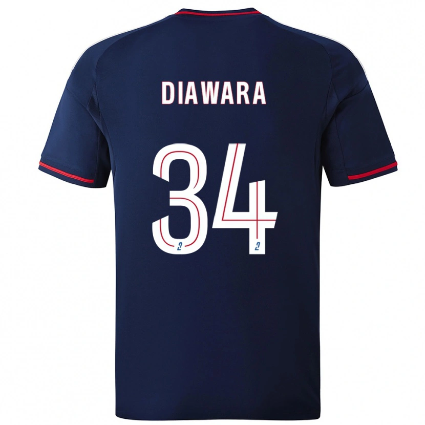 Danxen Niño Camiseta Mahamadou Diawara #34 Azul Marino Rojo 2ª Equipación 2025/26 La Camisa