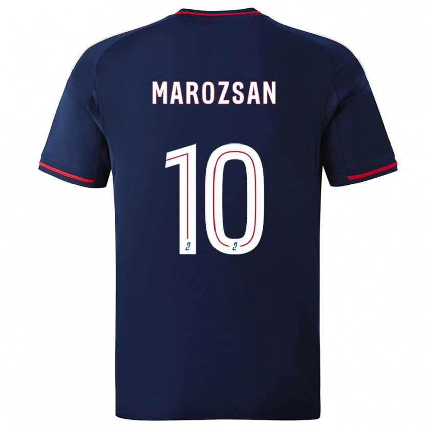 Danxen Niño Camiseta Dzsenifer Marozsan #10 Azul Marino Rojo 2ª Equipación 2025/26 La Camisa