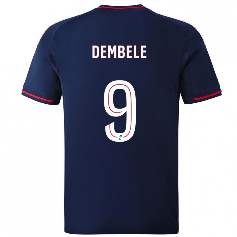 Danxen Niño Camiseta Moussa Dembele #9 Azul Marino Rojo 2ª Equipación 2025/26 La Camisa
