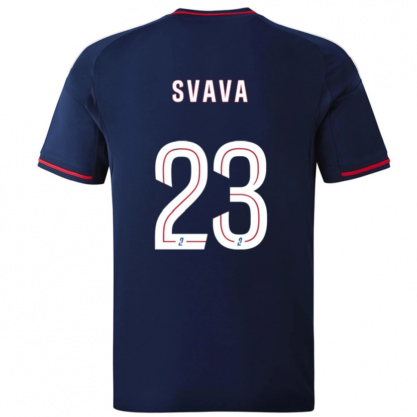 Danxen Niño Camiseta Sofie Svava #23 Azul Marino Rojo 2ª Equipación 2025/26 La Camisa