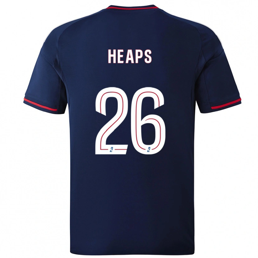 Danxen Niño Camiseta Lindsey Heaps #26 Azul Marino Rojo 2ª Equipación 2025/26 La Camisa