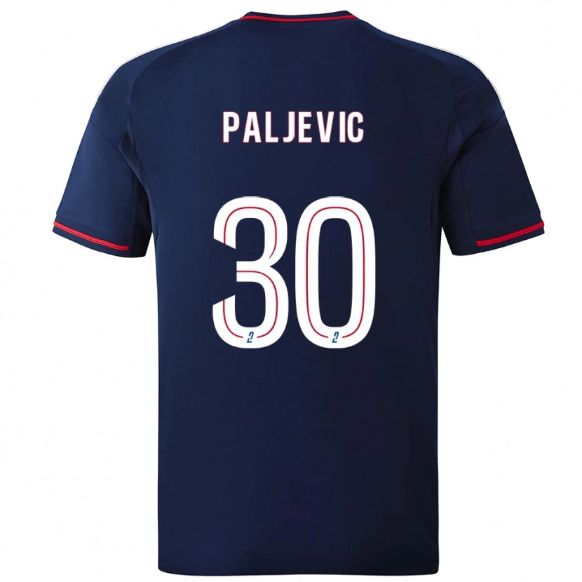 Danxen Niño Camiseta Alyssia Paljevic #30 Azul Marino Rojo 2ª Equipación 2025/26 La Camisa