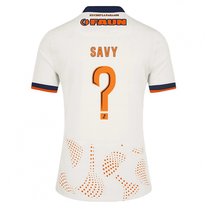 Danxen Niño Camiseta Mélik Savy #0 Blanco Naranja 2ª Equipación 2025/26 La Camisa