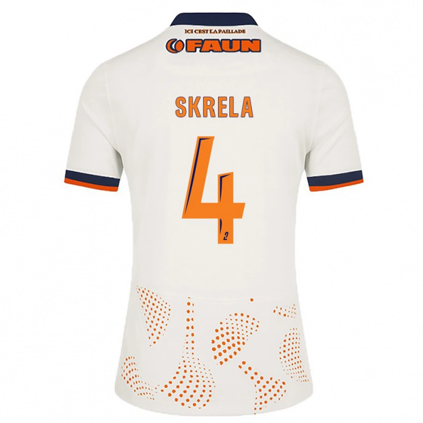 Danxen Niño Camiseta Gabin Skrela #4 Blanco Naranja 2ª Equipación 2025/26 La Camisa