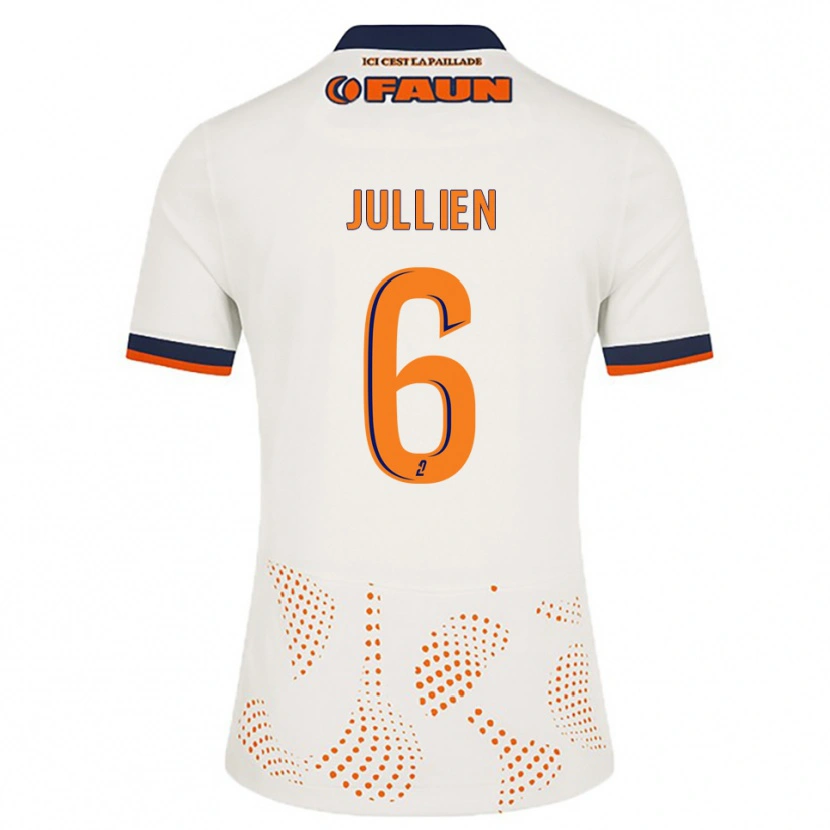 Danxen Niño Camiseta Christopher Jullien #6 Blanco Naranja 2ª Equipación 2025/26 La Camisa