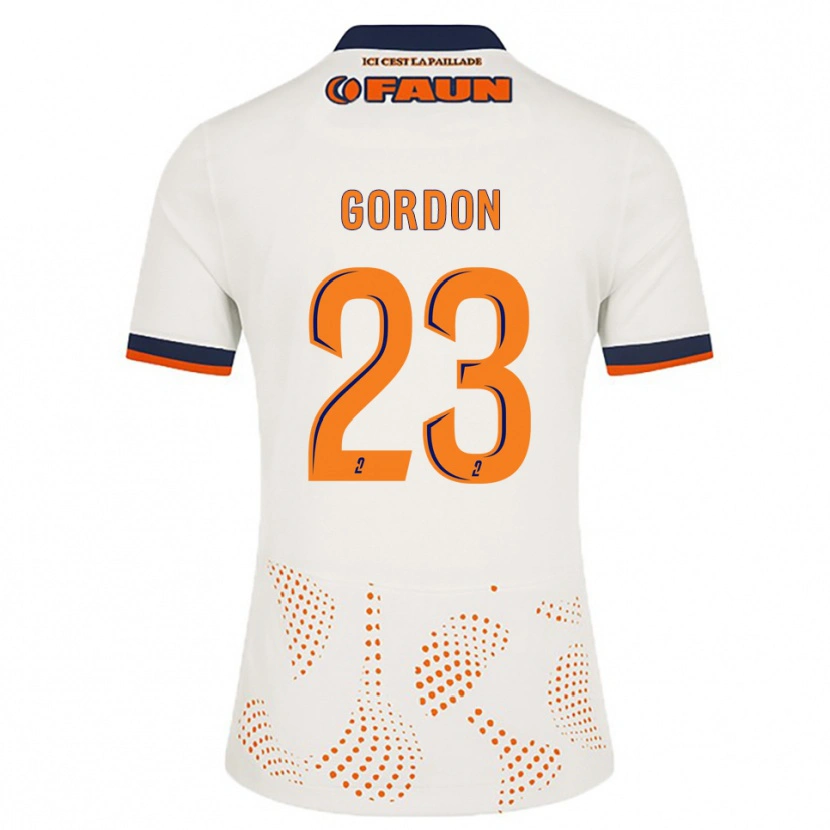 Danxen Niño Camiseta Sh'nia Gordon #23 Blanco Naranja 2ª Equipación 2025/26 La Camisa