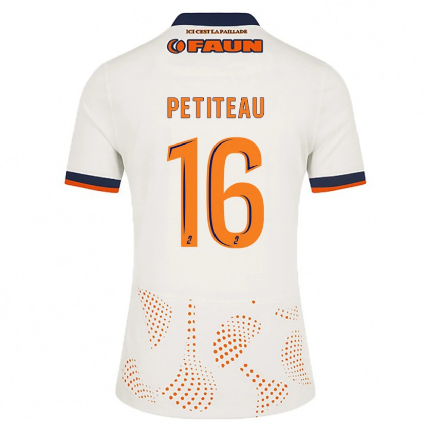 Danxen Niño Camiseta Marie Petiteau #16 Blanco Naranja 2ª Equipación 2025/26 La Camisa