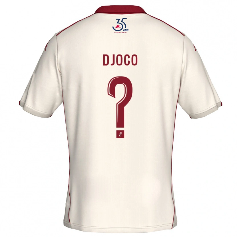 Danxen Niño Camiseta Ouparine Djoco #0 Blanco Borgoña 2ª Equipación 2025/26 La Camisa