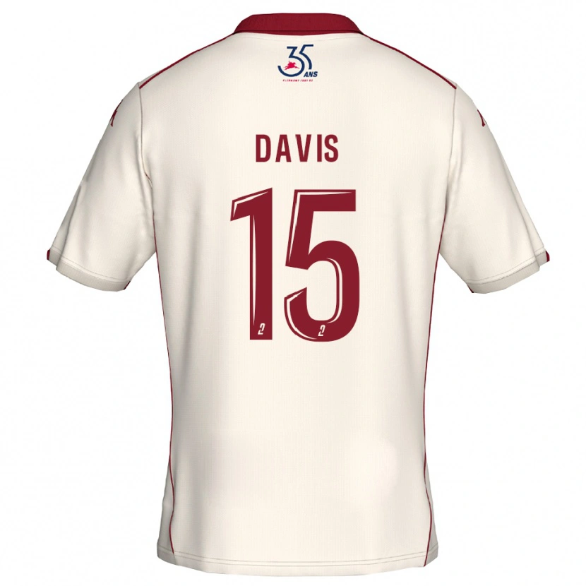 Danxen Niño Camiseta Matthew Davis #15 Blanco Borgoña 2ª Equipación 2025/26 La Camisa