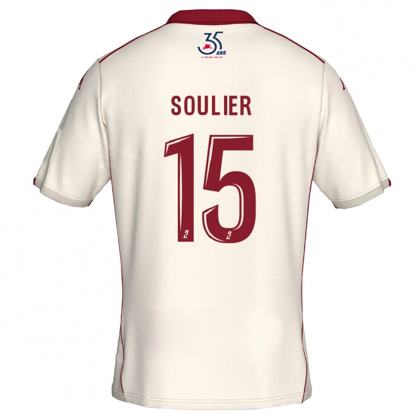 Danxen Niño Camiseta Claire Soulier #15 Blanco Borgoña 2ª Equipación 2025/26 La Camisa