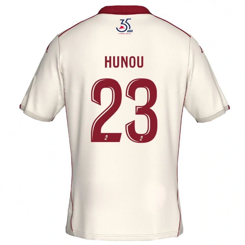 Danxen Niño Camiseta Adrien Hunou #23 Blanco Borgoña 2ª Equipación 2025/26 La Camisa