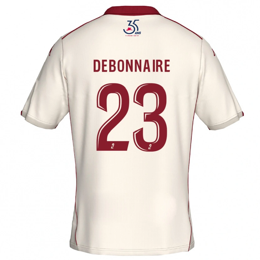 Danxen Niño Camiseta Jalane Debonnaire #23 Blanco Borgoña 2ª Equipación 2025/26 La Camisa