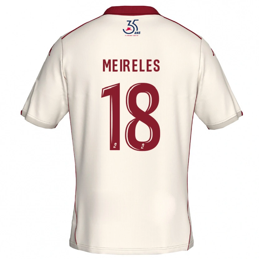 Danxen Niño Camiseta Andreia Meireles #18 Blanco Borgoña 2ª Equipación 2025/26 La Camisa