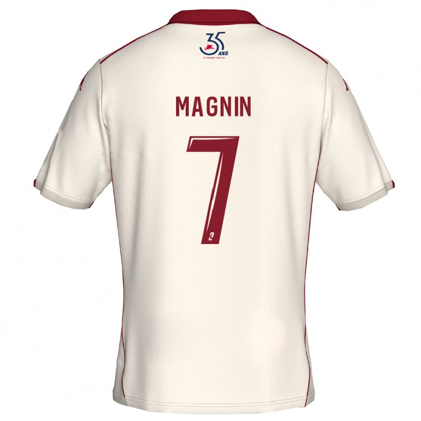 Danxen Niño Camiseta Yohann Magnin #7 Blanco Borgoña 2ª Equipación 2025/26 La Camisa