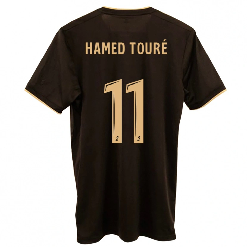 Danxen Niño Camiseta Ben Hamed Touré #11 Azul Rojo 2ª Equipación 2025/26 La Camisa
