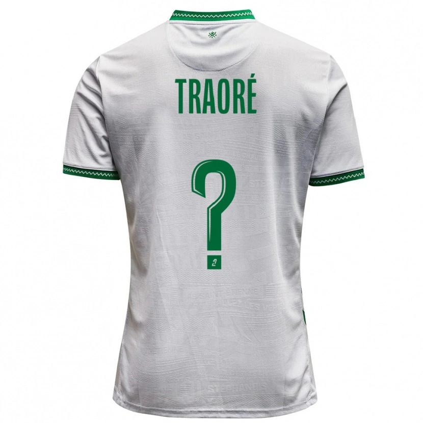 Danxen Niño Camiseta Aboubakar Traoré #0 Blanco Verde 2ª Equipación 2025/26 La Camisa