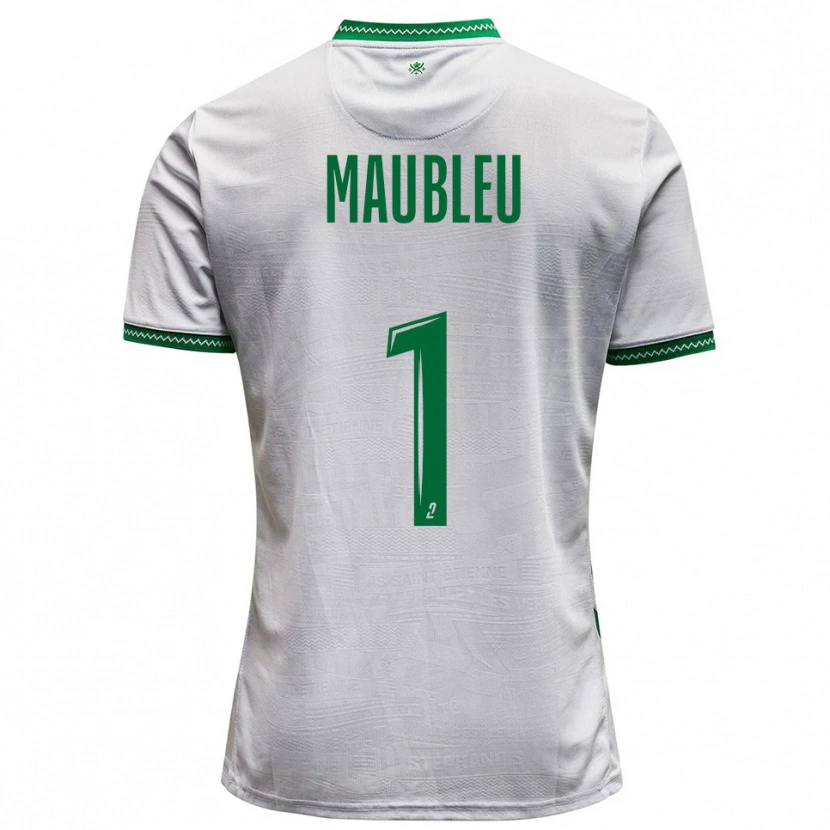 Danxen Niño Camiseta Brice Maubleu #1 Blanco Verde 2ª Equipación 2025/26 La Camisa