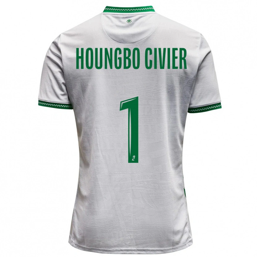 Danxen Niño Camiseta Matéo Houngbo Civier #1 Blanco Verde 2ª Equipación 2025/26 La Camisa