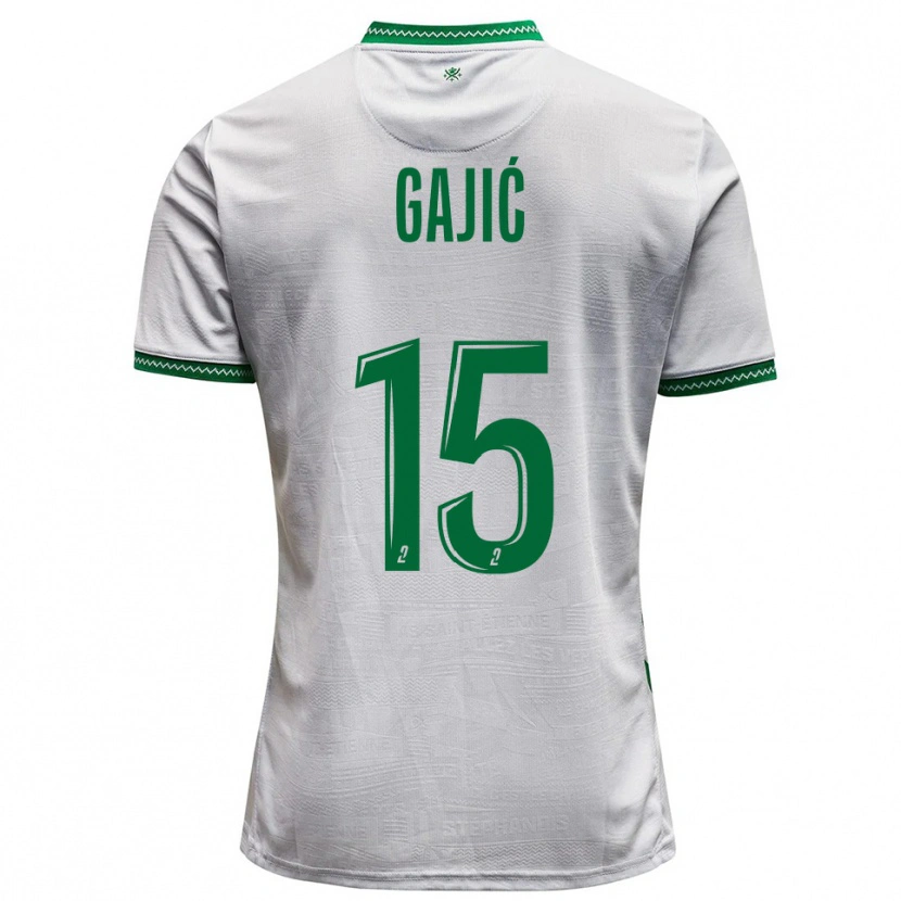 Danxen Niño Camiseta Aleksandra Gajić #15 Blanco Verde 2ª Equipación 2025/26 La Camisa