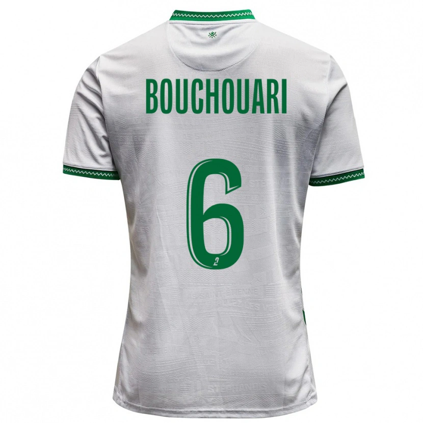 Danxen Niño Camiseta Benjamin Bouchouari #6 Blanco Verde 2ª Equipación 2025/26 La Camisa