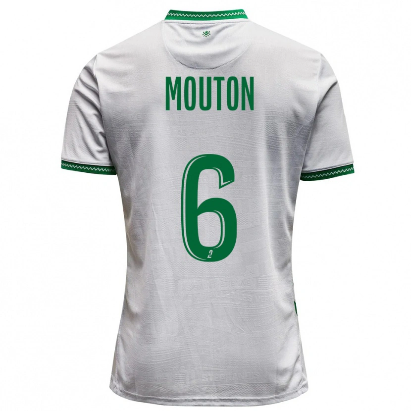 Danxen Niño Camiseta Jules Mouton #6 Blanco Verde 2ª Equipación 2025/26 La Camisa