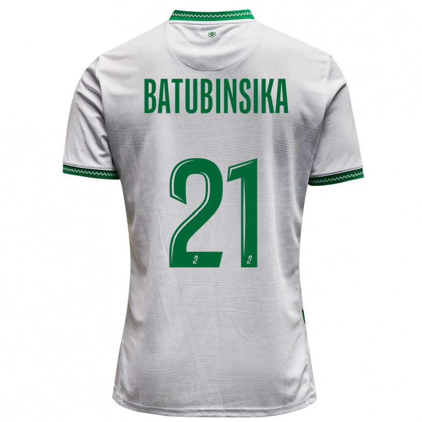 Danxen Niño Camiseta Dylan Batubinsika #21 Blanco Verde 2ª Equipación 2025/26 La Camisa