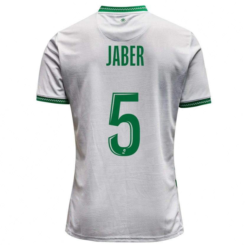 Danxen Niño Camiseta Mahmoud Jaber #5 Blanco Verde 2ª Equipación 2025/26 La Camisa