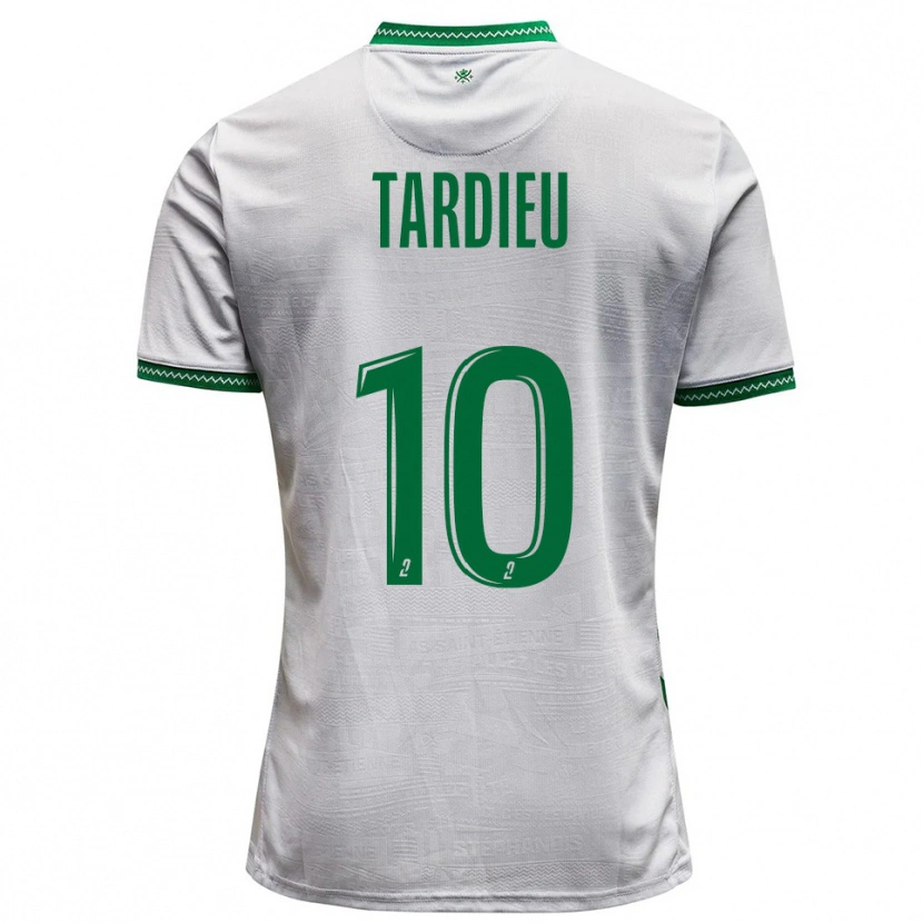 Danxen Niño Camiseta Florian Tardieu #10 Blanco Verde 2ª Equipación 2025/26 La Camisa