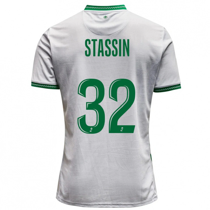 Danxen Niño Camiseta Lucas Stassin #32 Blanco Verde 2ª Equipación 2025/26 La Camisa