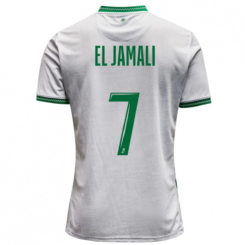 Danxen Niño Camiseta Nadir El Jamali #7 Blanco Verde 2ª Equipación 2025/26 La Camisa