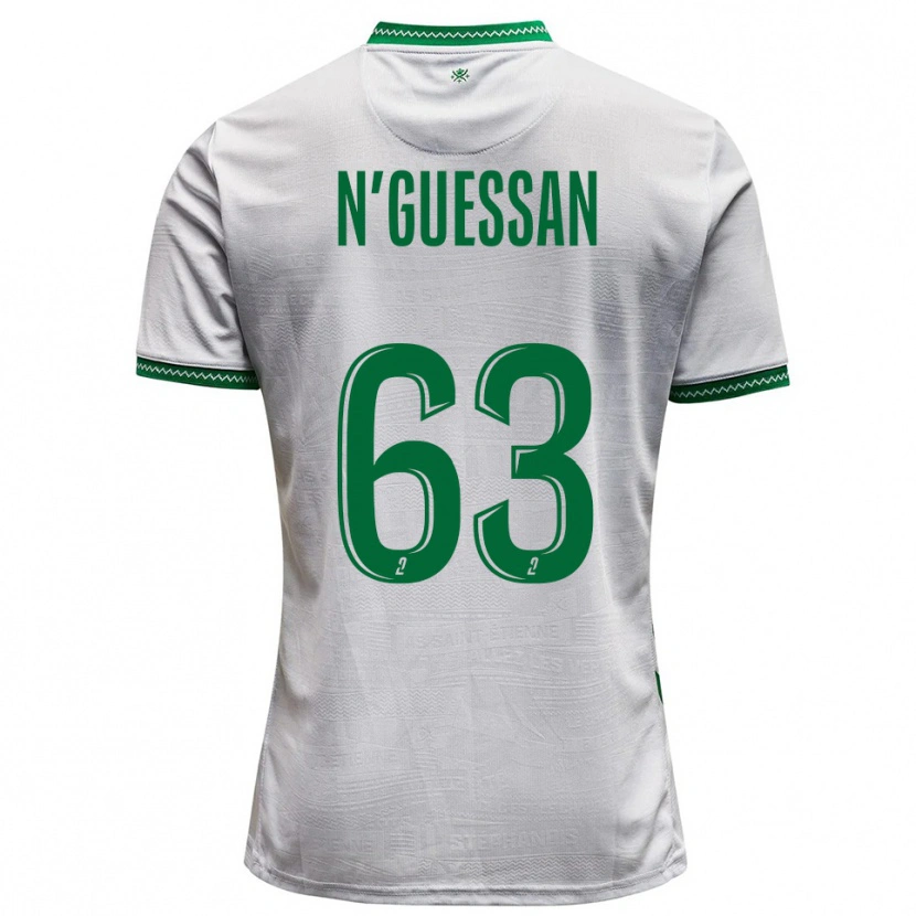 Danxen Niño Camiseta Djylian N'guessan #63 Blanco Verde 2ª Equipación 2025/26 La Camisa