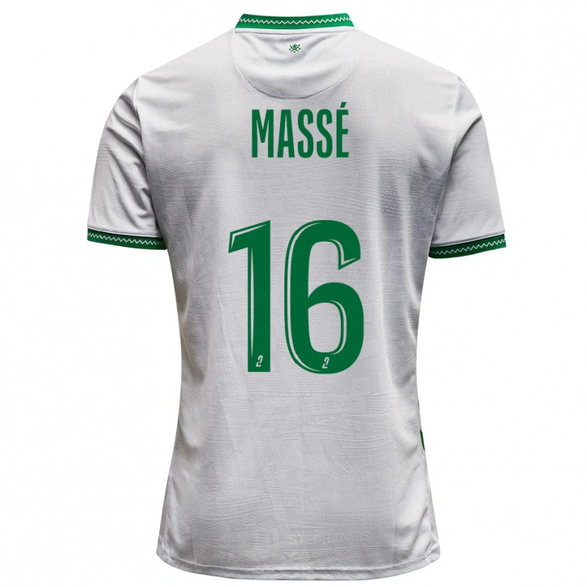 Danxen Niño Camiseta Maël Massé #16 Blanco Verde 2ª Equipación 2025/26 La Camisa