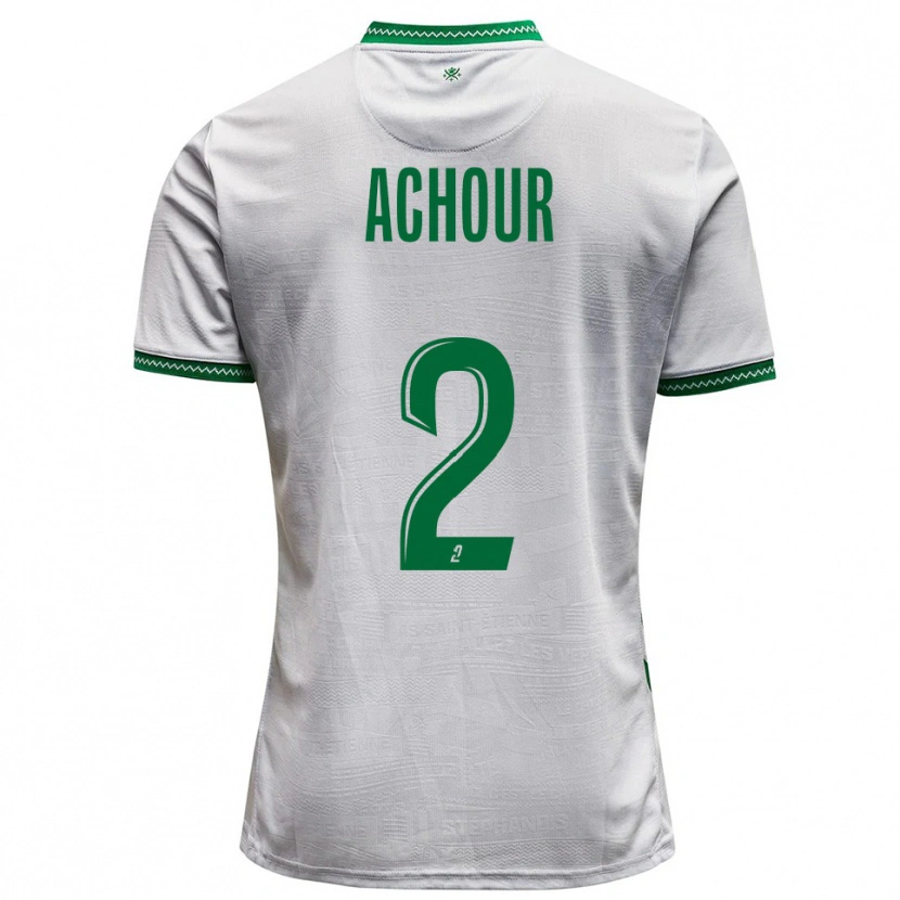 Danxen Niño Camiseta Samy Achour #2 Blanco Verde 2ª Equipación 2025/26 La Camisa