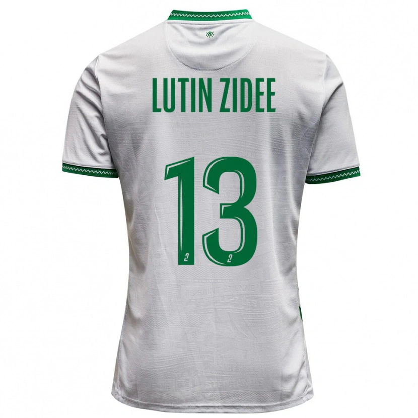 Danxen Niño Camiseta Medhy Lutin Zidee #13 Blanco Verde 2ª Equipación 2025/26 La Camisa
