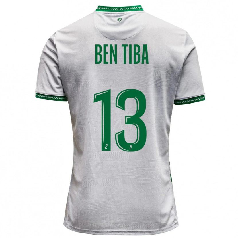 Danxen Niño Camiseta Helmi Ben Tiba #13 Blanco Verde 2ª Equipación 2025/26 La Camisa