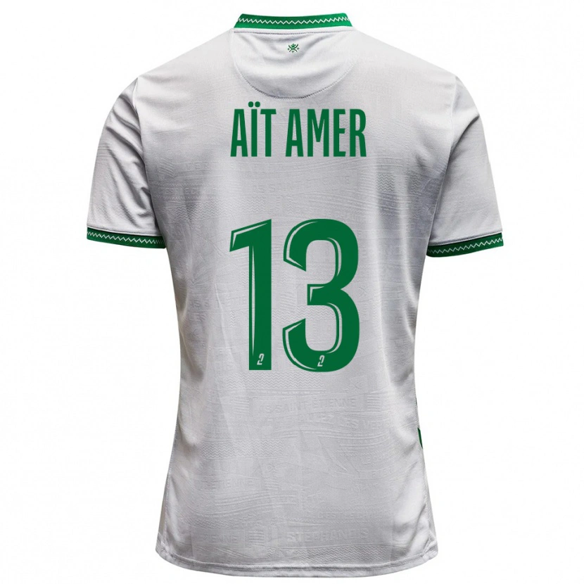 Danxen Niño Camiseta Rayan Aït Amer #13 Blanco Verde 2ª Equipación 2025/26 La Camisa