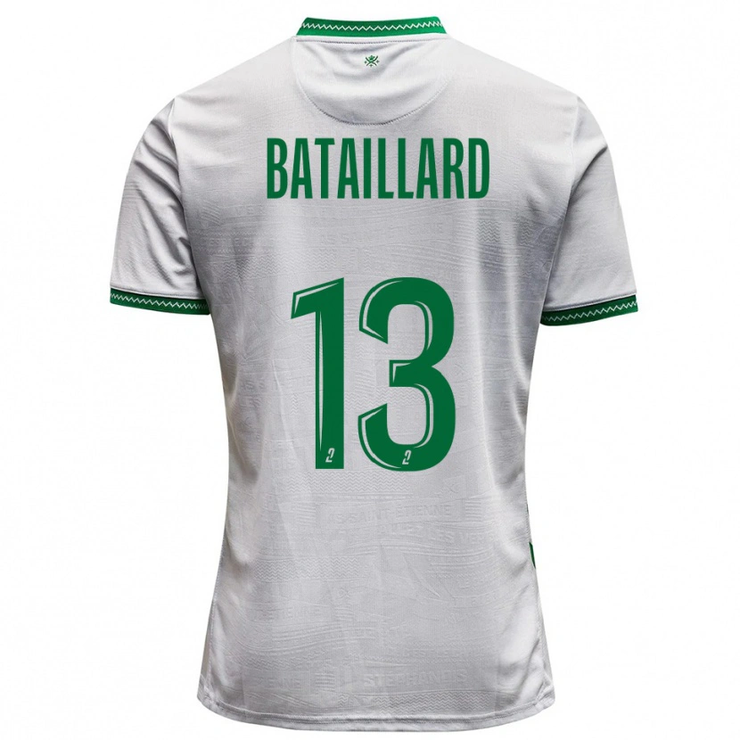 Danxen Niño Camiseta Faustine Bataillard #13 Blanco Verde 2ª Equipación 2025/26 La Camisa