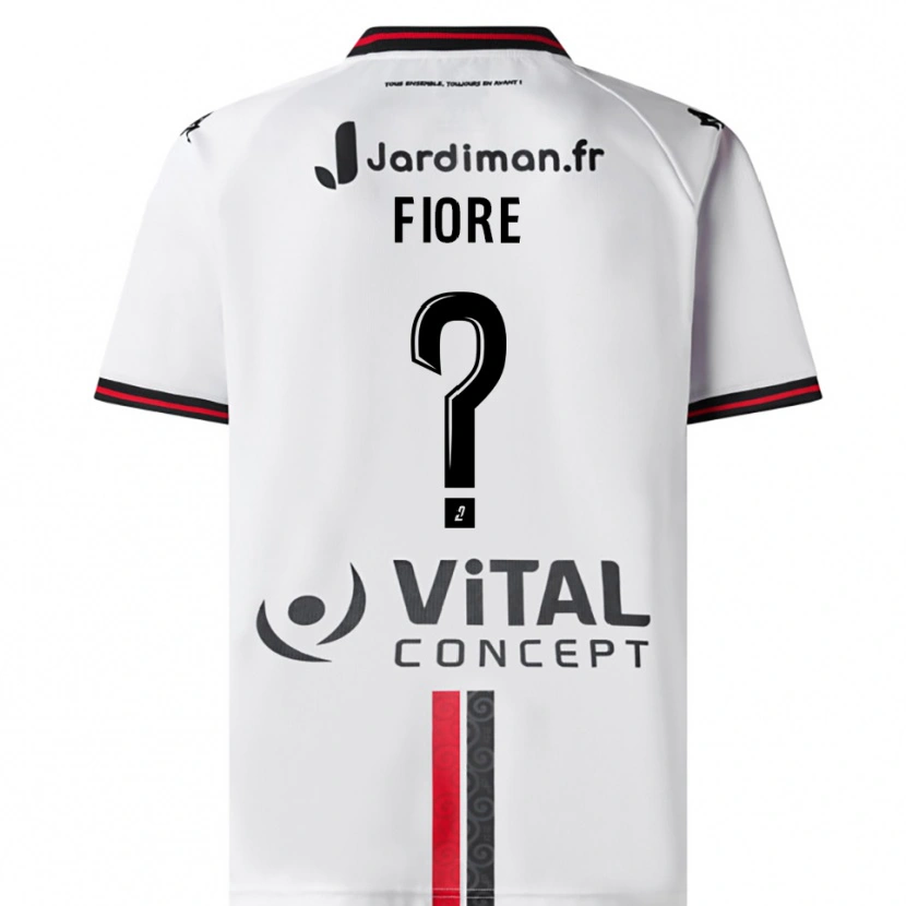 Danxen Niño Camiseta Kévin Fiore #0 Blanco Rojo 2ª Equipación 2025/26 La Camisa