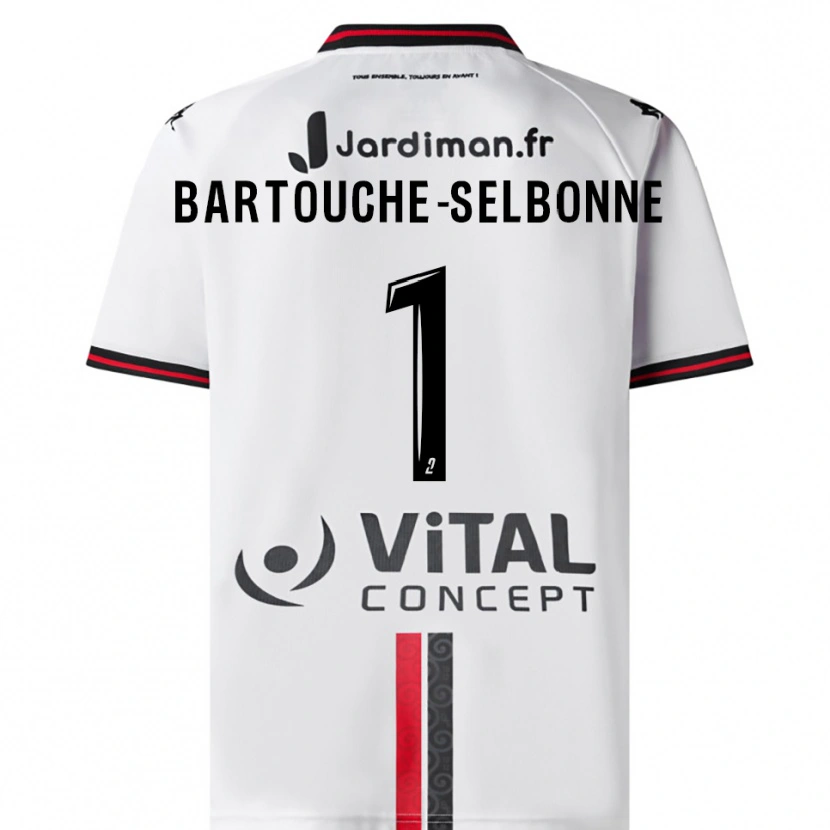 Danxen Niño Camiseta Teddy Bartouche-Selbonne #1 Blanco Rojo 2ª Equipación 2025/26 La Camisa