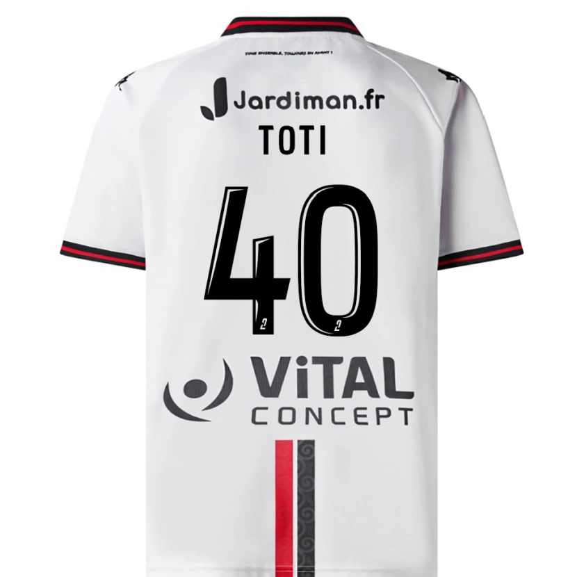 Danxen Niño Camiseta Manon Toti #40 Blanco Rojo 2ª Equipación 2025/26 La Camisa