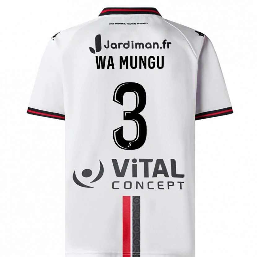 Danxen Niño Camiseta Vimoj Muntu Wa Mungu #3 Blanco Rojo 2ª Equipación 2025/26 La Camisa