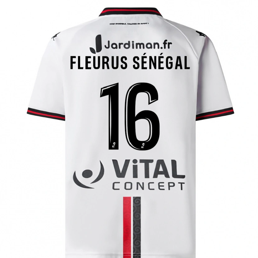Danxen Niño Camiseta Paul Fleurus Sénégal #16 Blanco Rojo 2ª Equipación 2025/26 La Camisa
