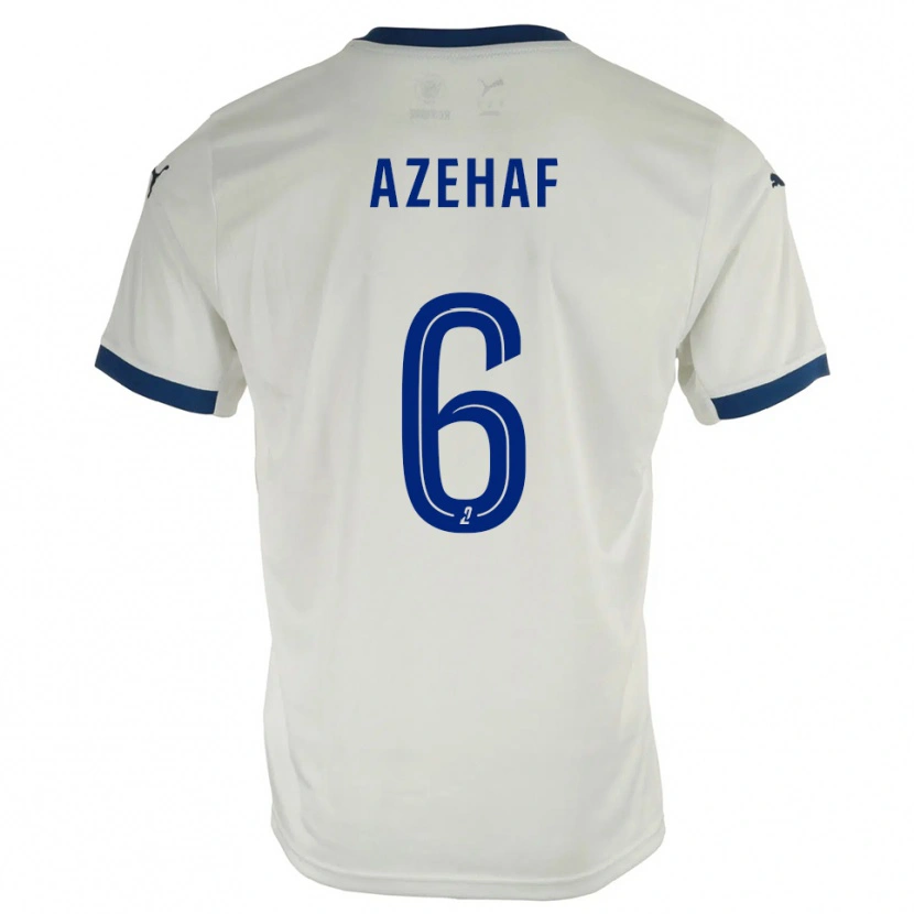 Danxen Niño Camiseta Aïssa Azehaf #6 Blanco Azul 2ª Equipación 2025/26 La Camisa