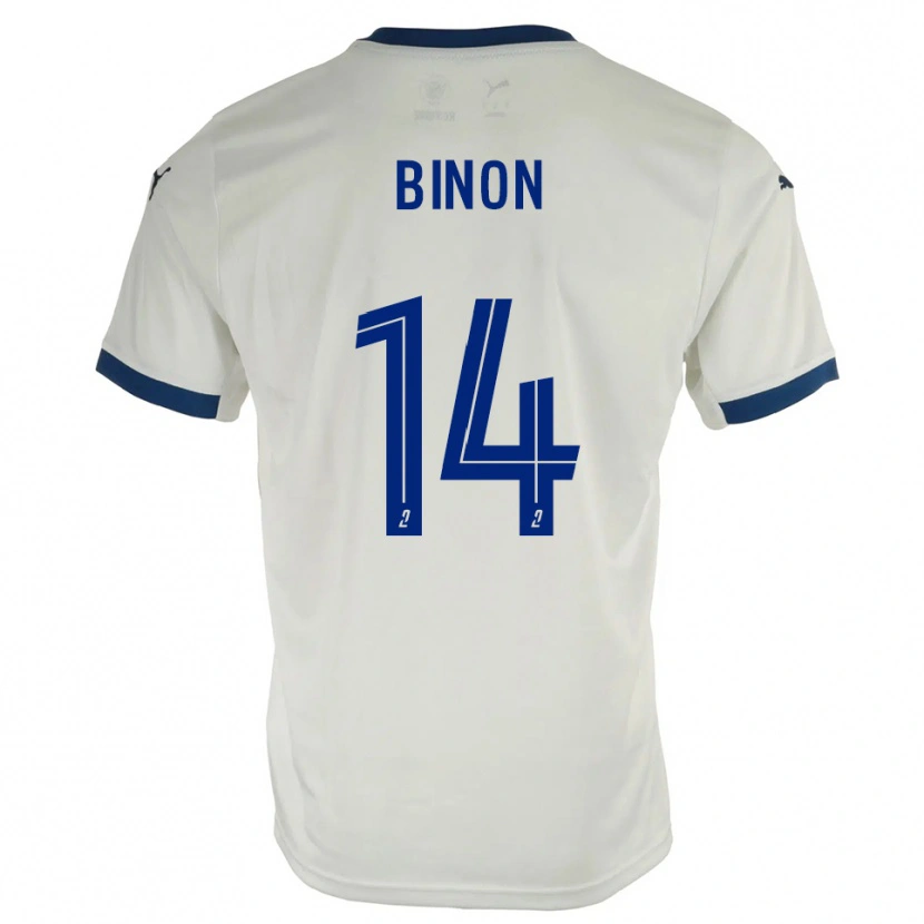 Danxen Niño Camiseta Théo Binon #14 Blanco Azul 2ª Equipación 2025/26 La Camisa