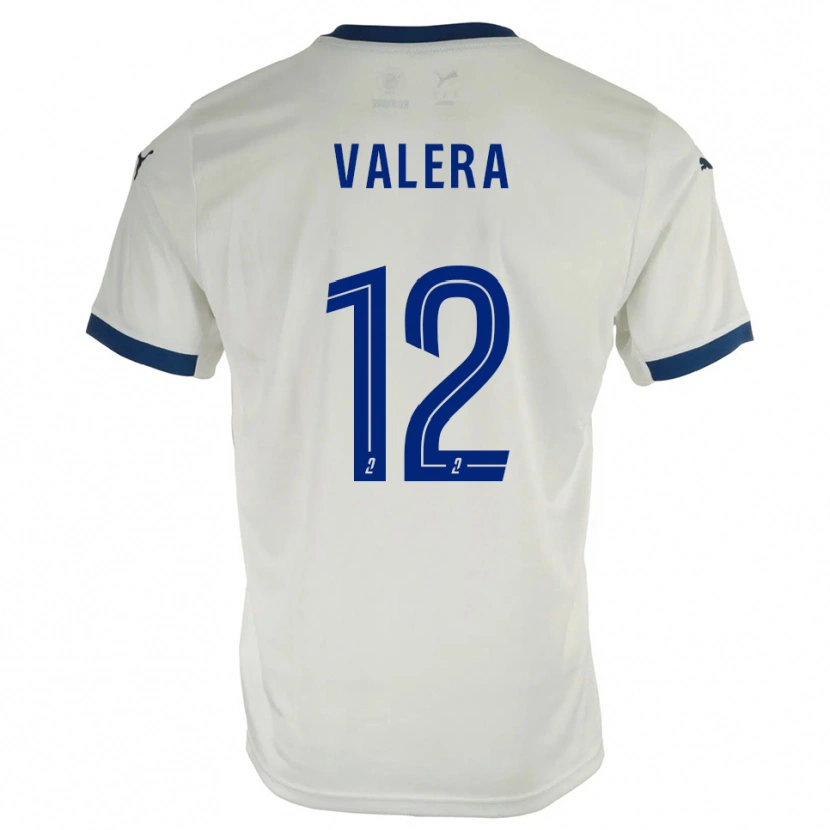 Danxen Niño Camiseta Louis Valera #12 Blanco Azul 2ª Equipación 2025/26 La Camisa