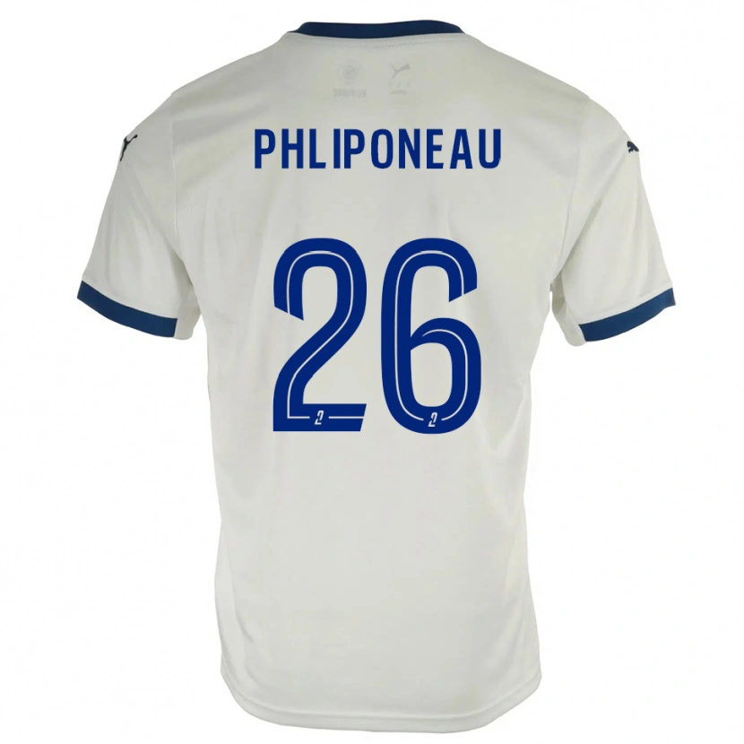 Danxen Niño Camiseta Alexandre Phliponeau #26 Blanco Azul 2ª Equipación 2025/26 La Camisa